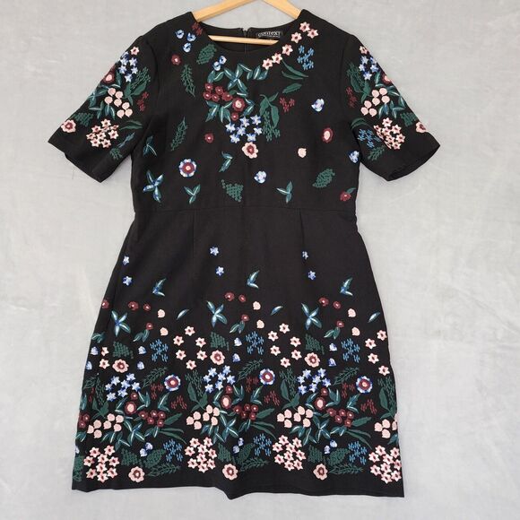 Lord & Taylor Black Dress with Colorful Floral Design - Picture 1 of 14
